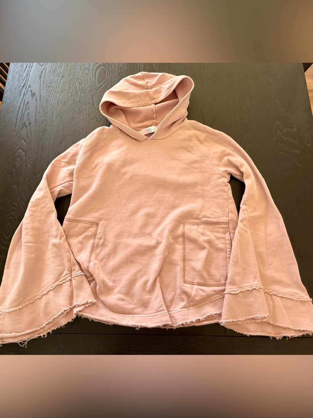 Free People FP Beach Hooded Sweatshirt XS 💕Antique Rose💕Raw Hems Like New💕 - Picture 6 of 10